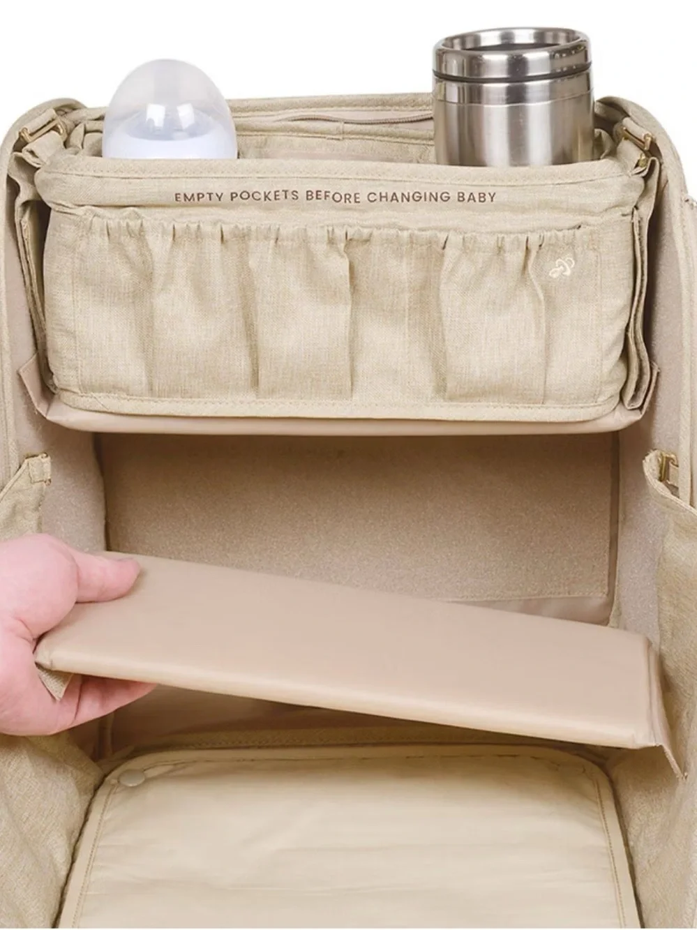 Lulyboo Diaper Cubby Organizer in Light Taupe